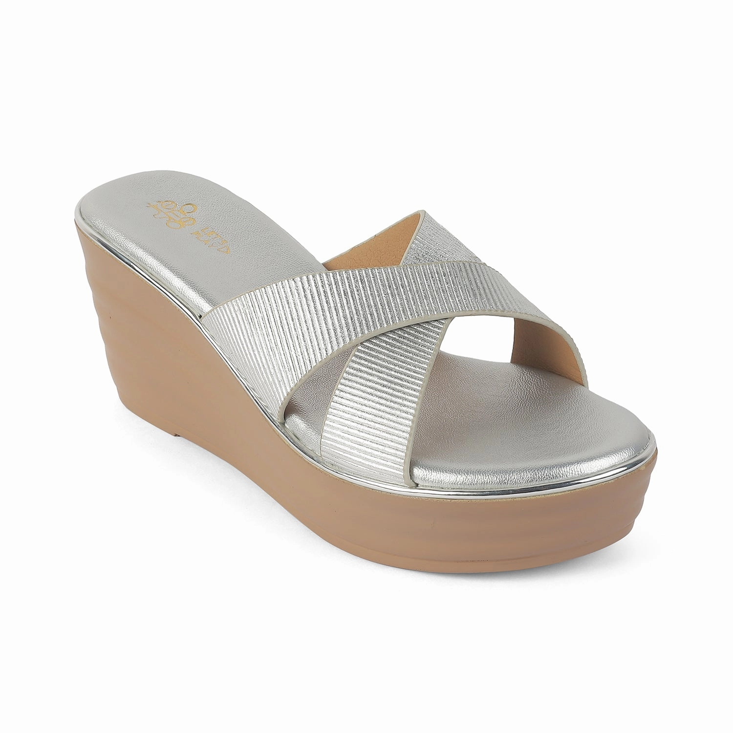 Closed Toe Leather Sandals Tresmode Kuget Silver Women's Dress Wedge Sandals