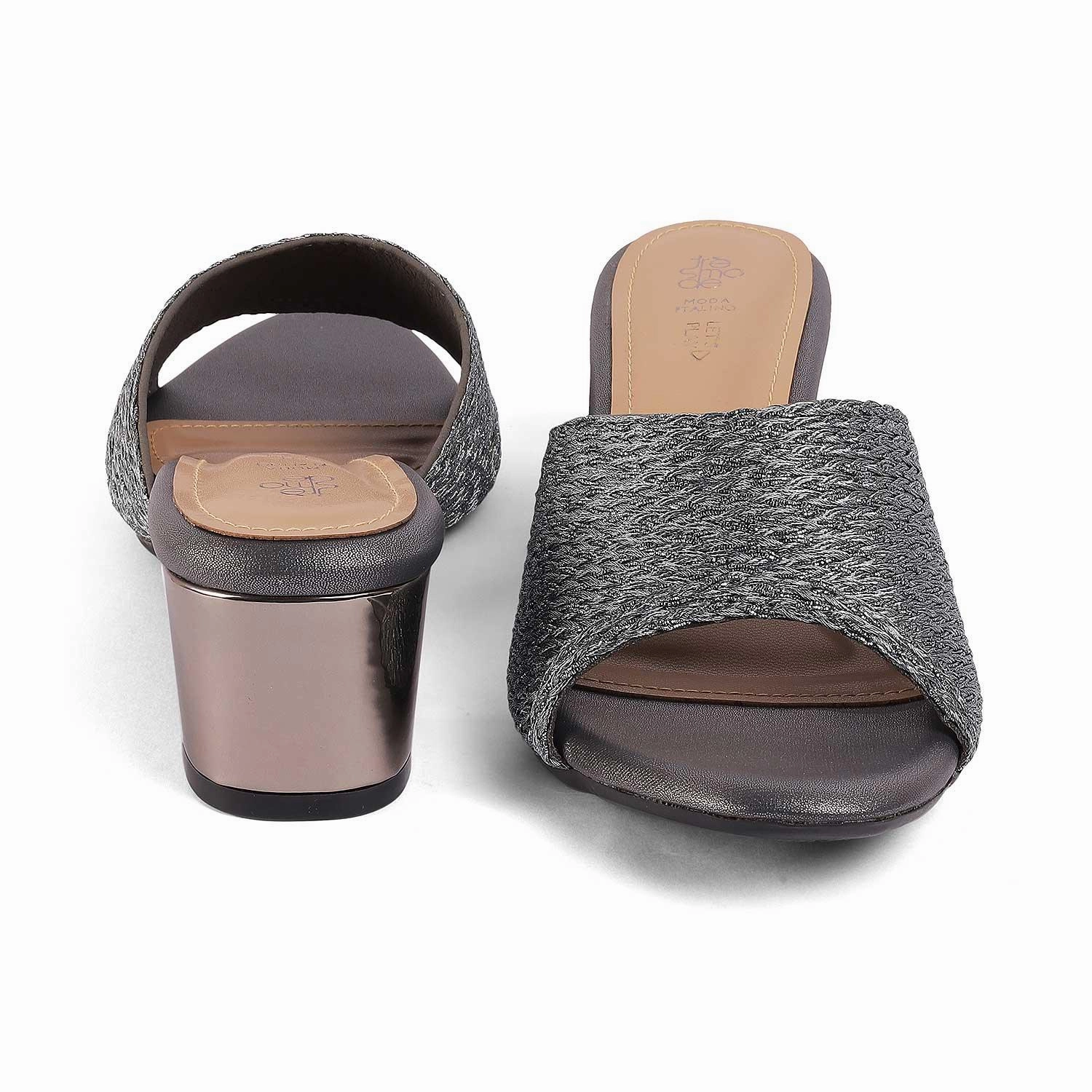 Sandals Grand St. Lucian Tresmode Shimmer Pewter Women's Dress Block Heel Sandals