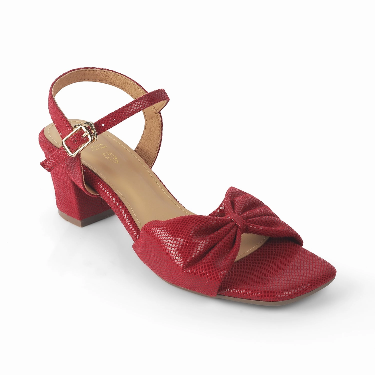 Sandals For The Beach Tresmode Trenton Red Women's Dress Block Heel Sandals