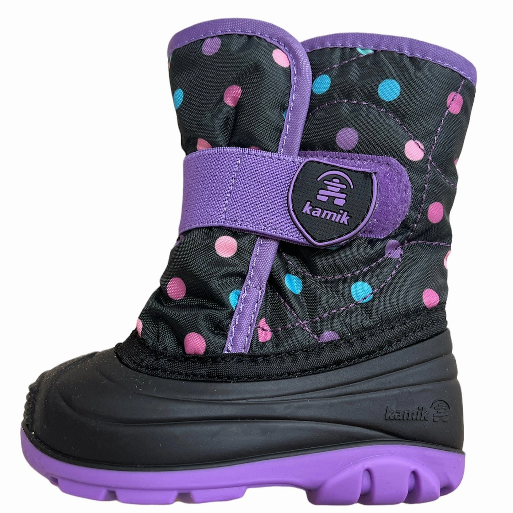 Snowbug 4 Black/Purple Winter Leather Boots