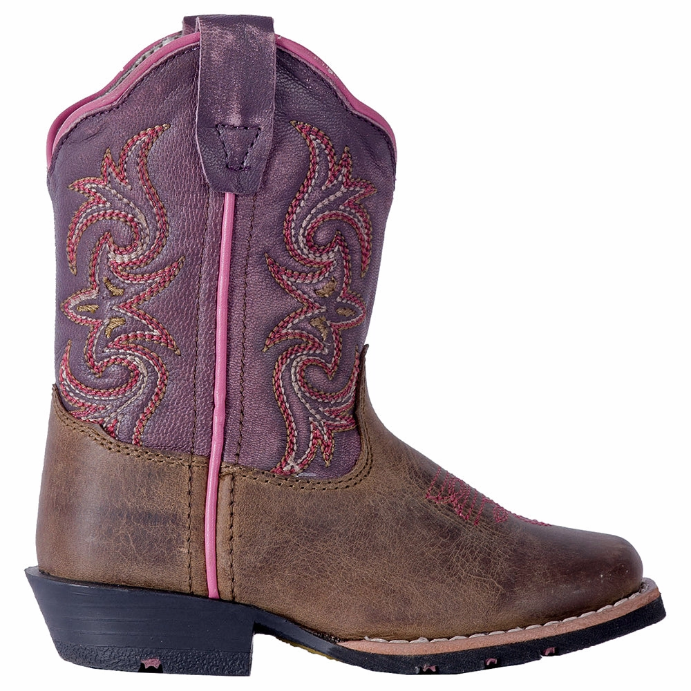 Coach And Boots Tryke Embroidered Square Toe Cowboy Boots (Infant-Toddler)
