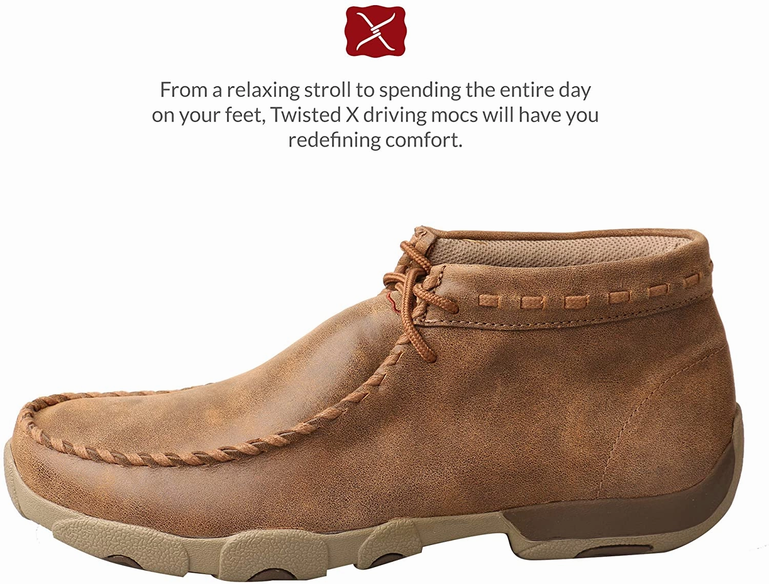 Twisted X Men's Chukka Driving Moc, Bomber, 10.5W Anderson Cowgirl Boots