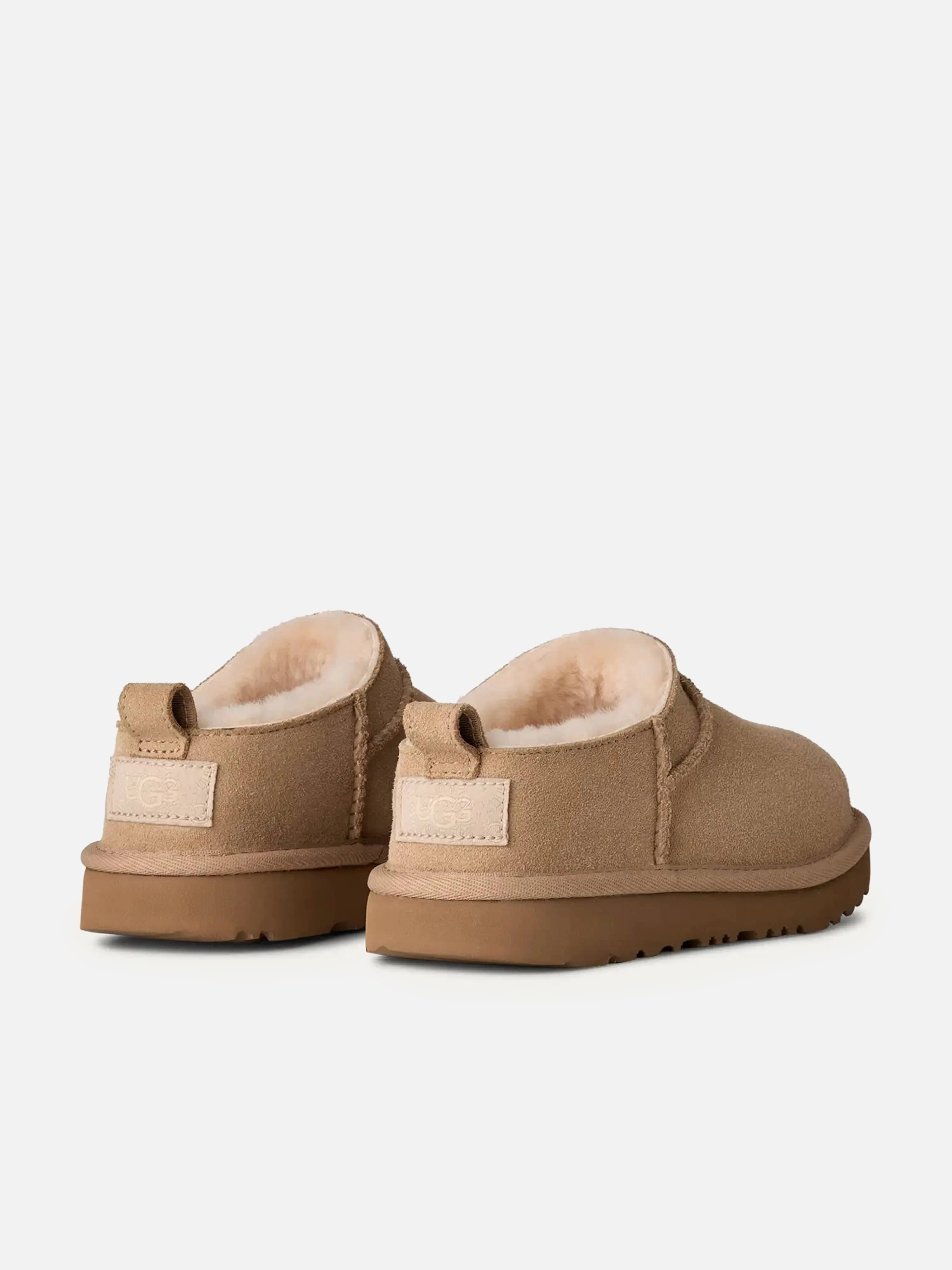 UGG Kids Classic Micro Slippers in Beige Warm Slippers
