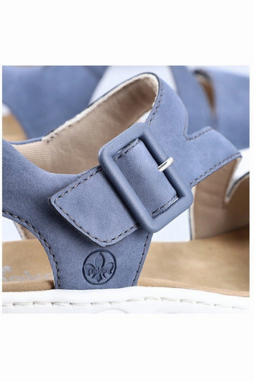 Rieker Womens 69071 10 blue Good Support Sandals