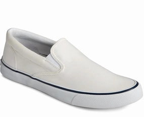 Men Striper Ii Slip On Sneakers In White Shearling Lined Slip Sneakers