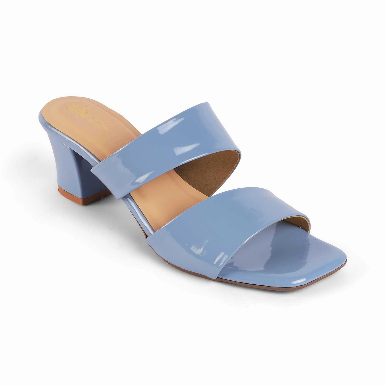 Tresmode Sania Blue Women's Dress Block Heel Sandals Seawater Sandals