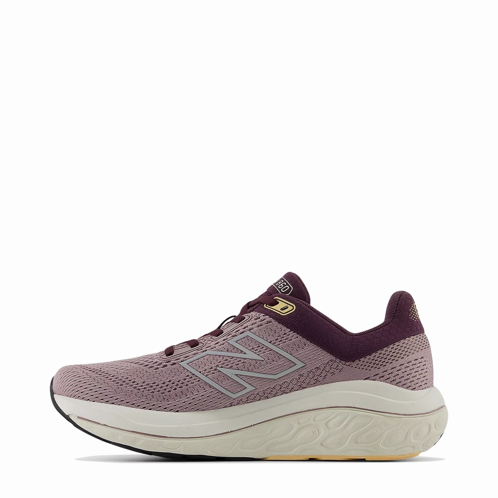 New Balance Women's Fresh Foam X 860v14 Sneaker in Ice Wine with Plum Brown and Silver Metallic