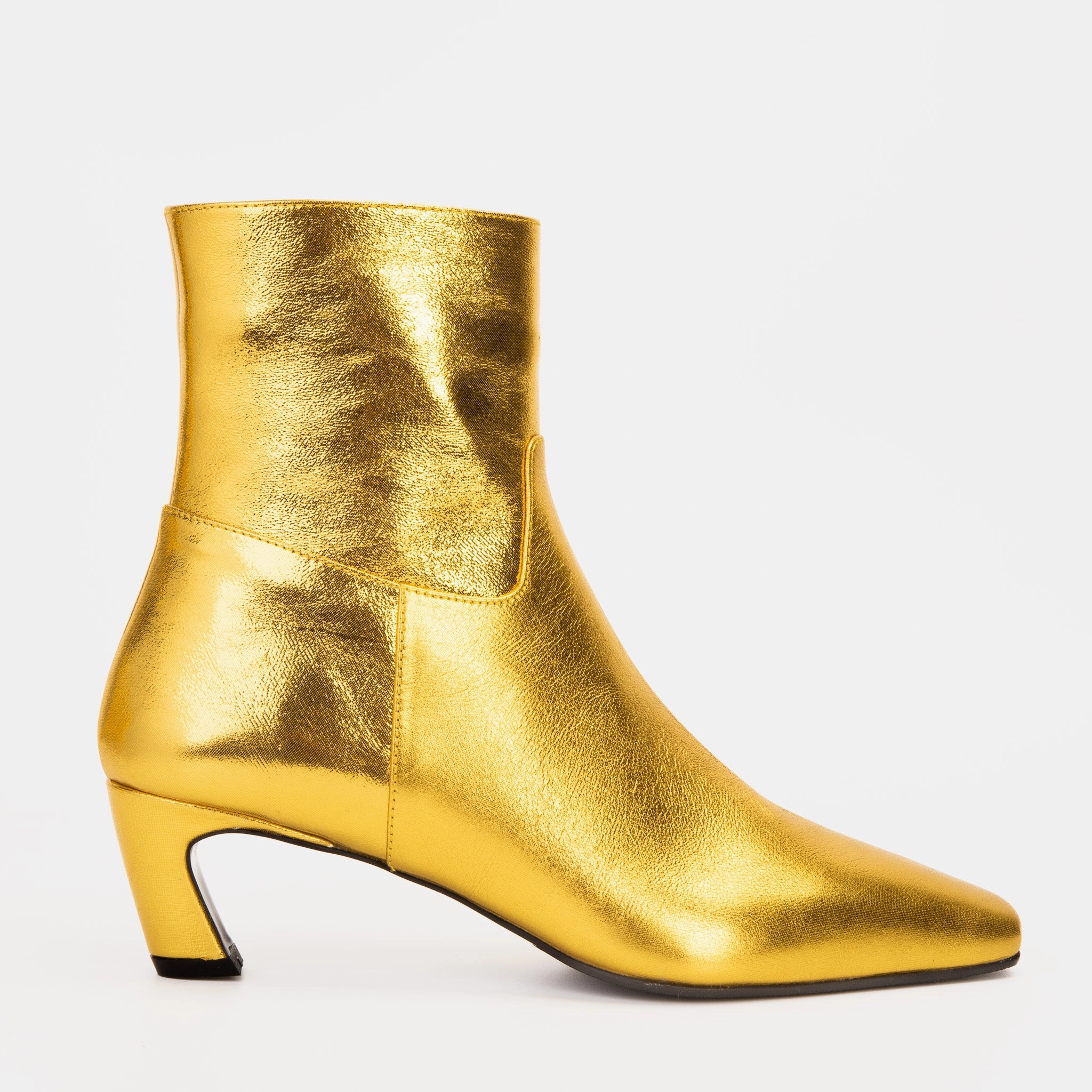 Danpost Boots The Golden Glow Gold Leather Kitten Heel Women Boot