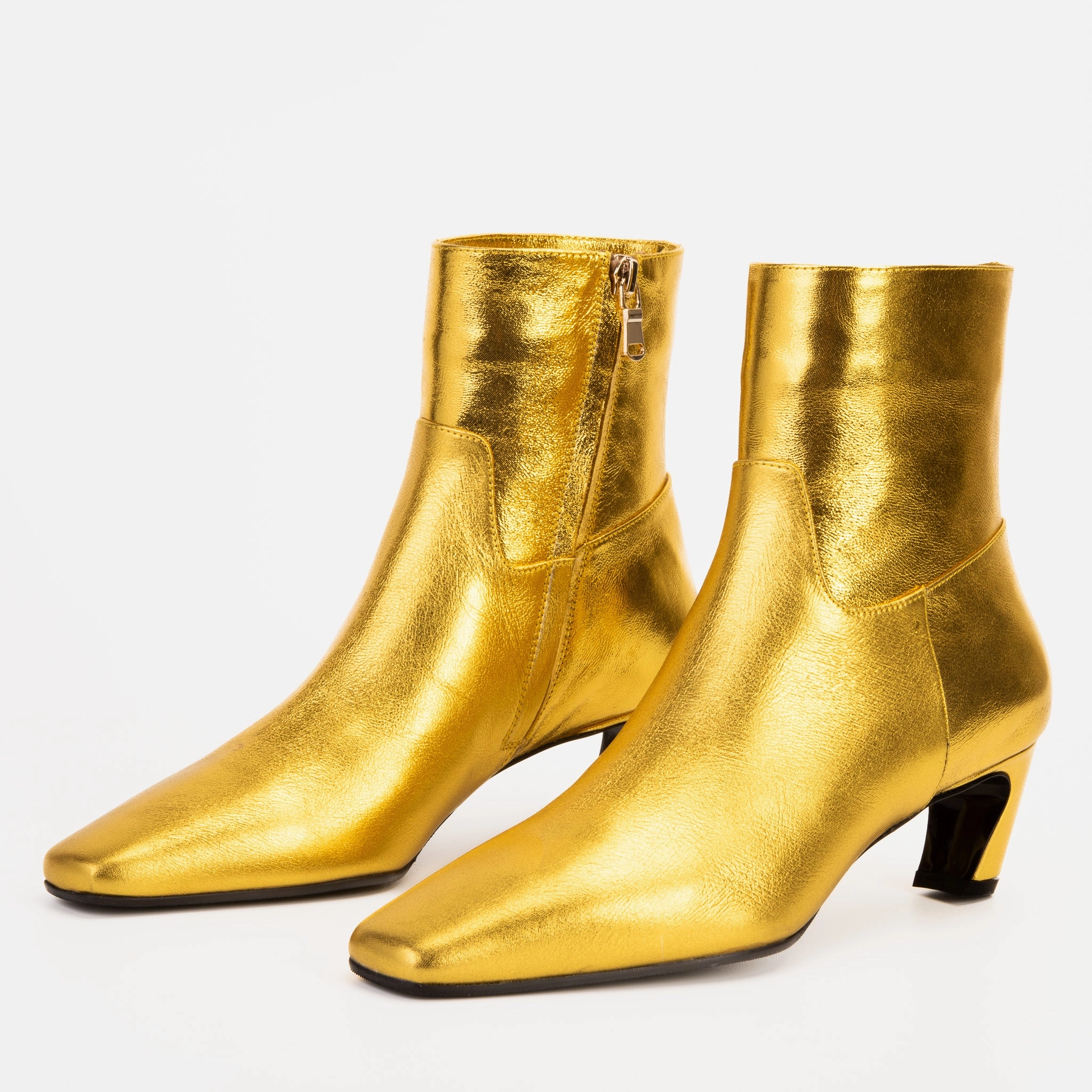The Golden Glow Gold Leather Kitten Heel Women Boot Iron Rangers Boots