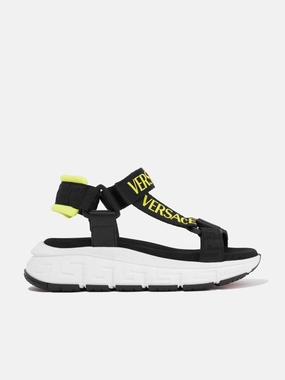 Sandals Cycling Versace Kids Logo Strap Sandals in Black