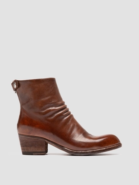 Shark Boots Sale WADE 002 - Brown Leather Zipped Boots