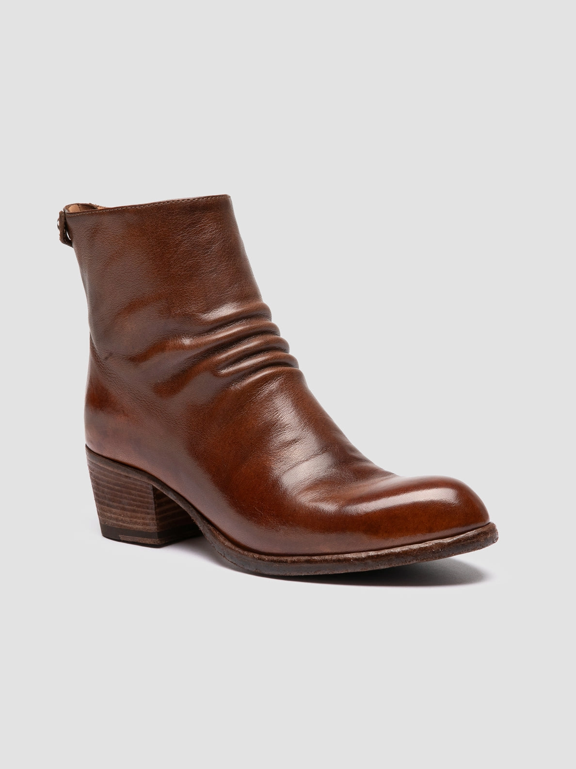 WADE 002 - Brown Leather Zipped Boots Benefits Of Normatec Boots