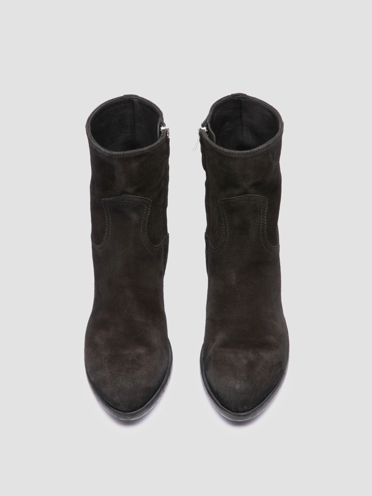 WADE 003 - Black Suede Zipped Boots Dr Marten Thigh Boots