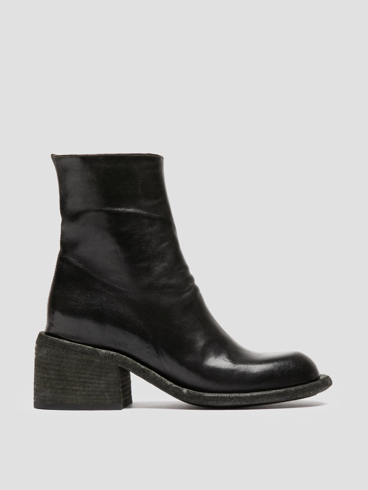 WILDS 004 - Dark Green Leather Zipped Boots Boots Of The Elvenkind