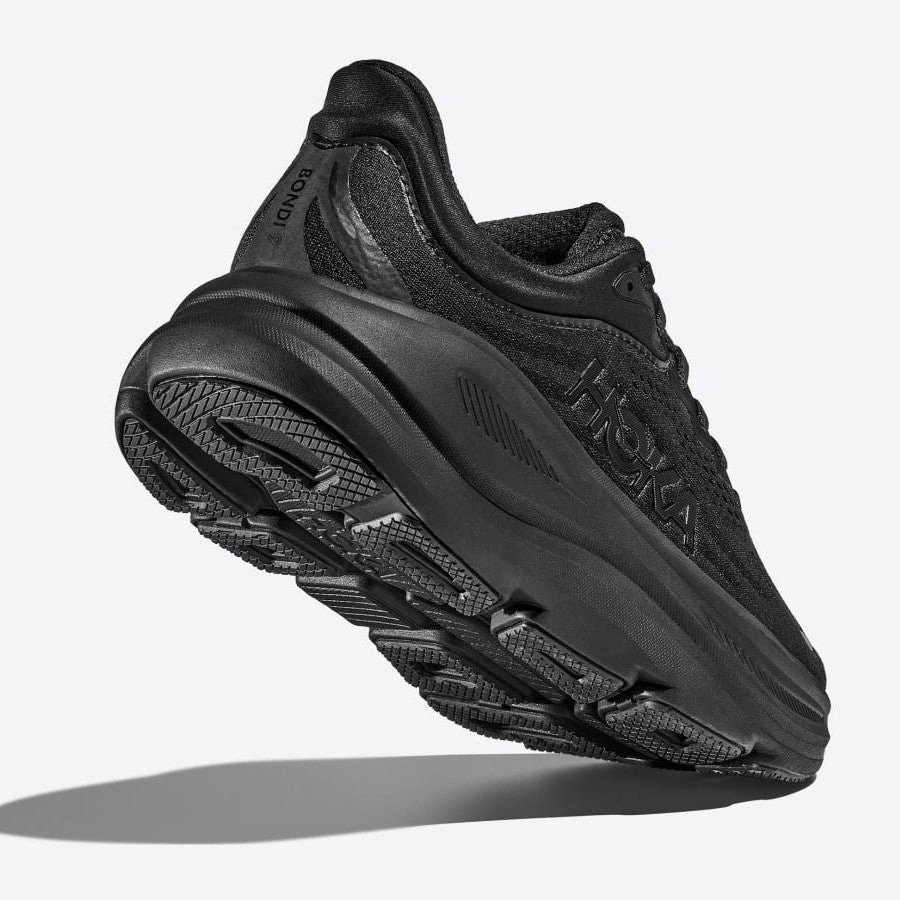 Women's - HOKA Bondi 9 - Black/Black Compared
