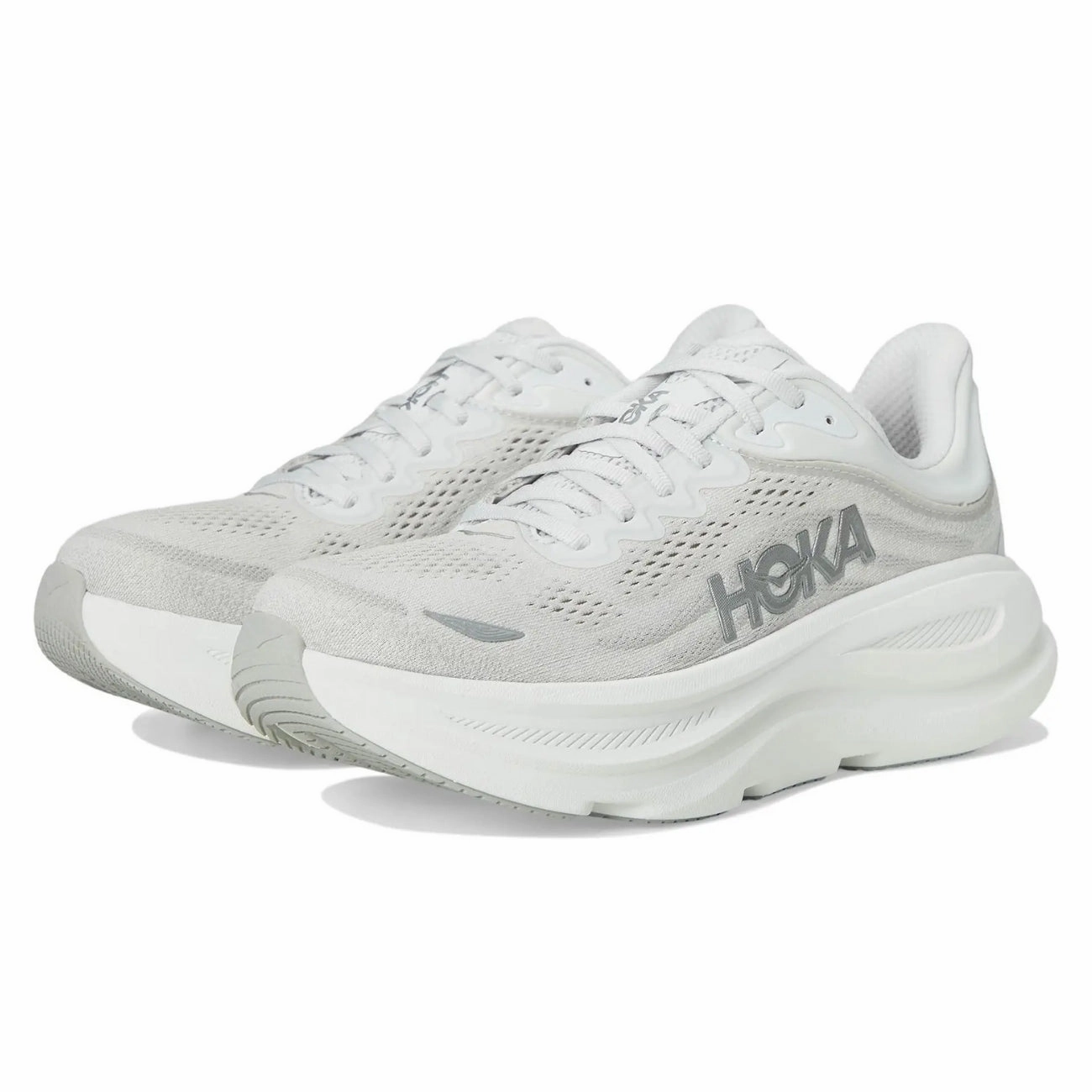 Women's - HOKA Bondi 9 Wide - Stardust/Silver Military Discount