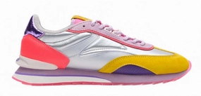 Low Top Leather Sneakers Women's Mangosteen Sneakers In Metallic Multicolor