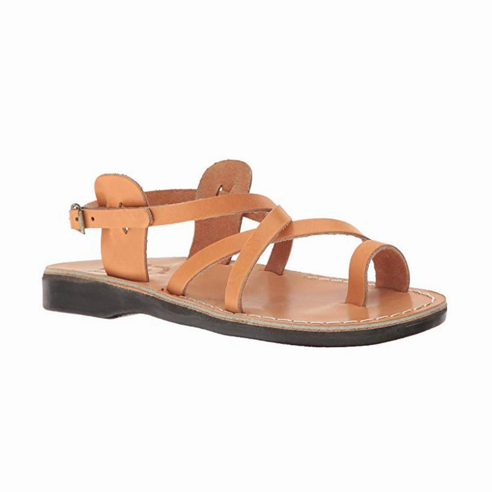 Indigo Rd Sandals The Good Shepherd Buckle - Leather Toe Loop Sandal | Tan