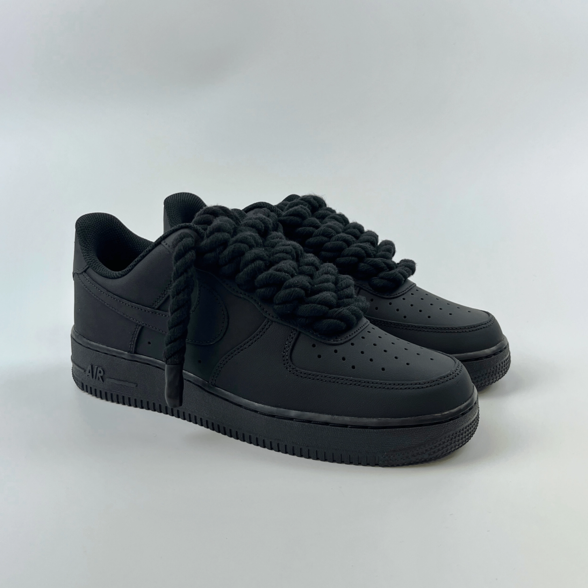 Youth Shoe Size Nike Rope Air Force 1 - Matte Black