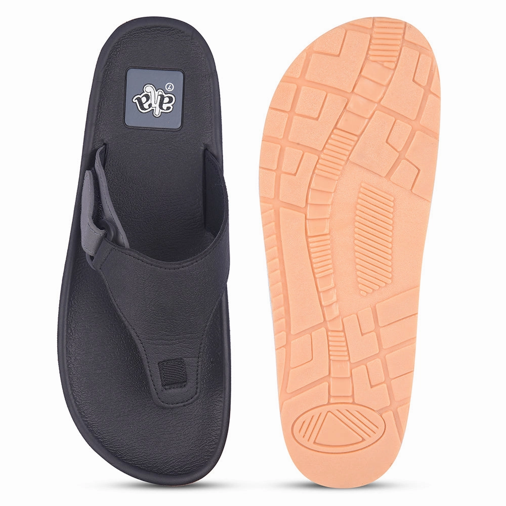 A-HA Casual Black Flip Flop For Men ANCO-01 By Liberty Loafers Slippers